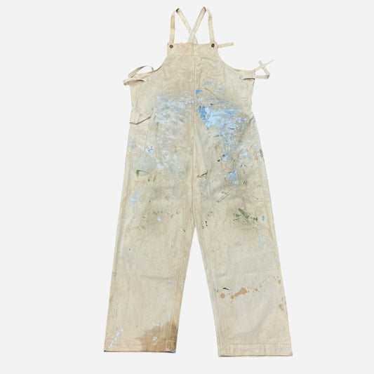 1940s WWII US Army Gunner smock painter canvas overalls (XL)