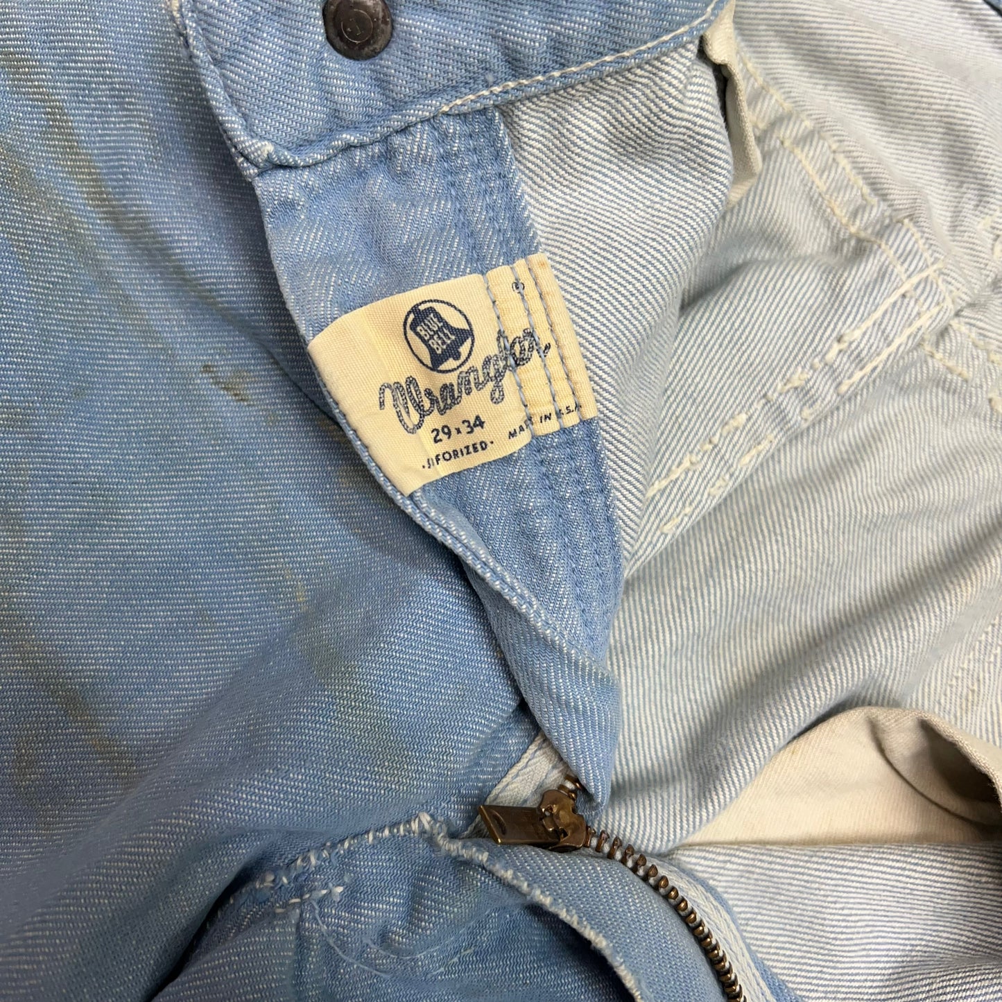 1950s Wrangler Blue Bell light blue denim repaired (28w)