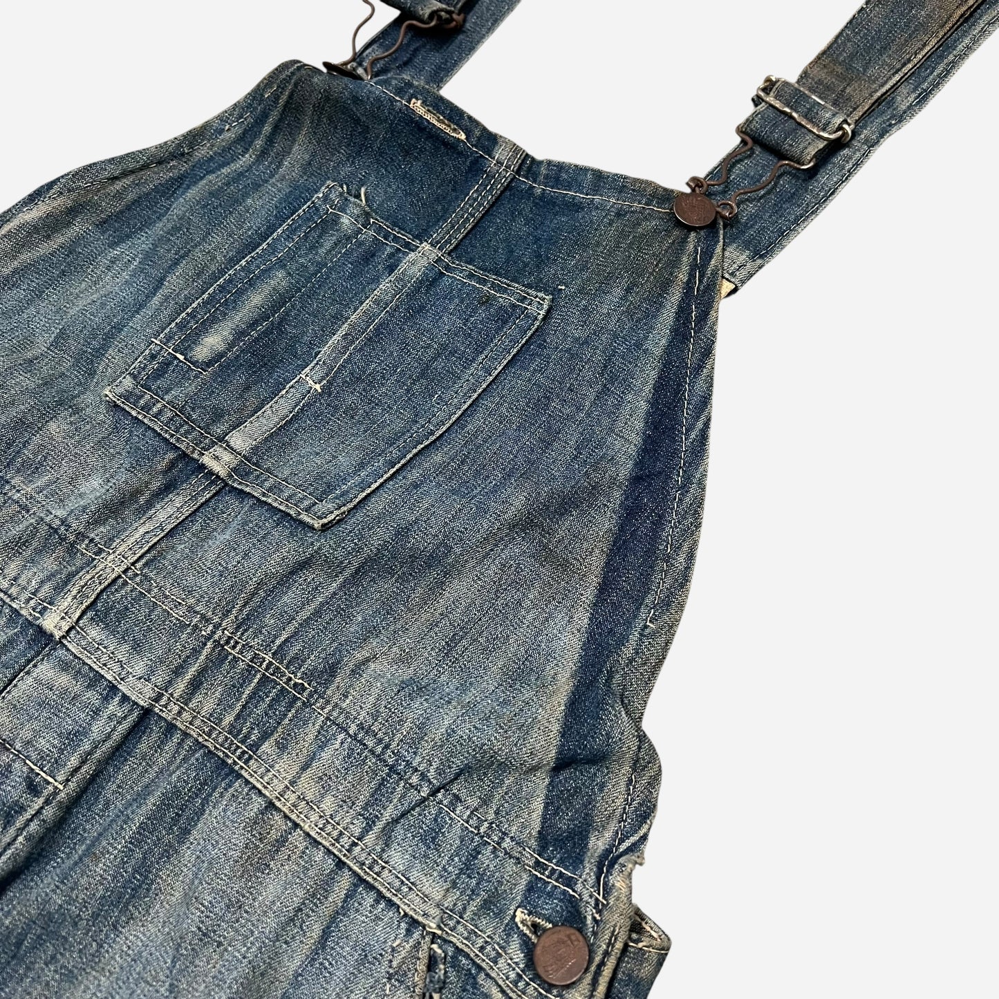 1920s Train button overalls “triple stitch seam” (36w)