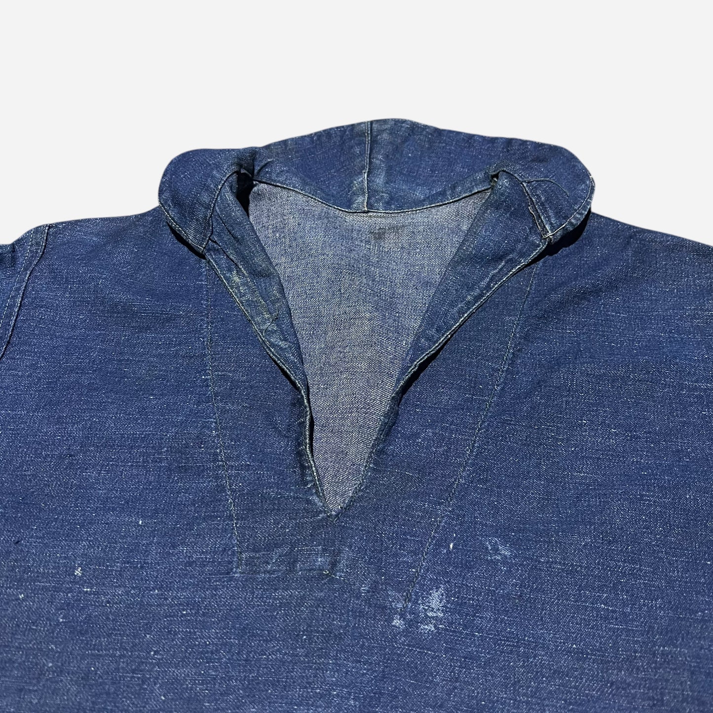 1910s WW1 Model USN denim selvedge shawl collar pull over shirt (S)