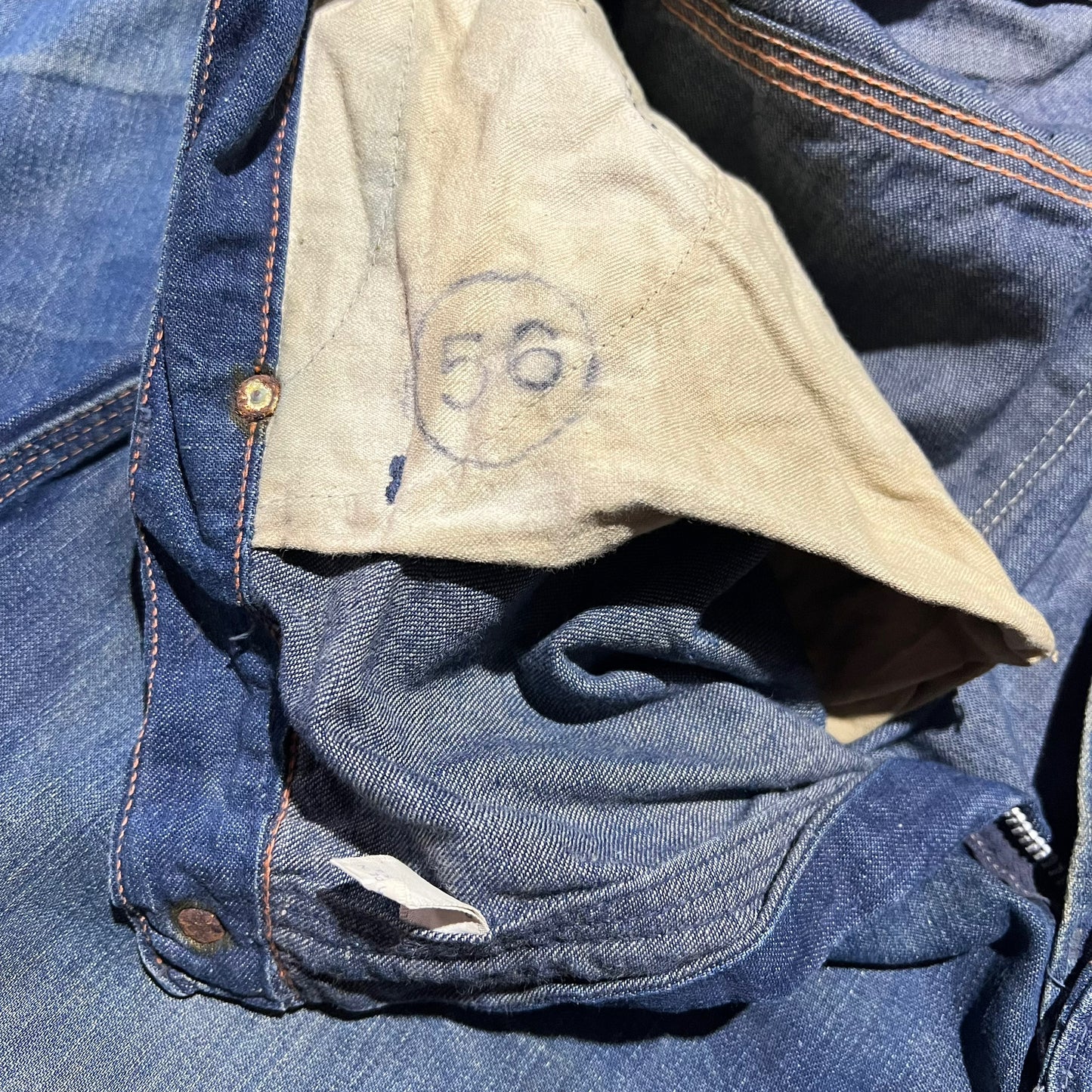 1950s Blue Bell dark wash denim jeans (34w)