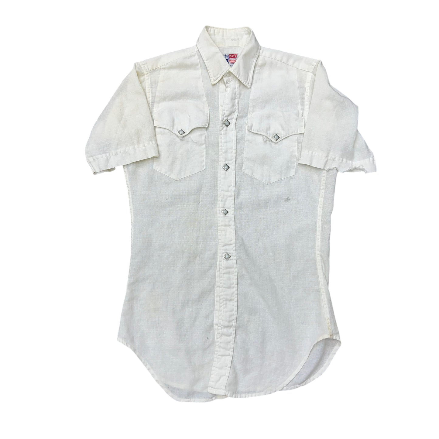 1950s Levi’s white cotton pearl snap shirt (S)