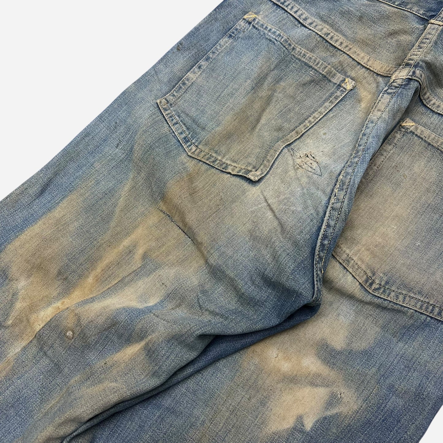 1940s Crown donut button fly denim jeans as is (28w)