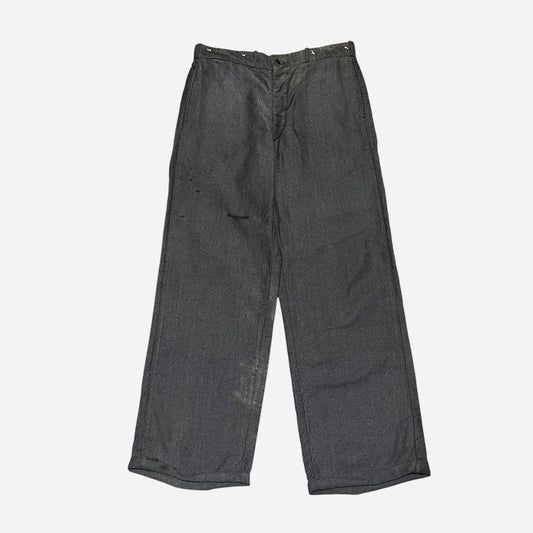 1940s Stifel cotton salt and pepper dark work pants (31w)
