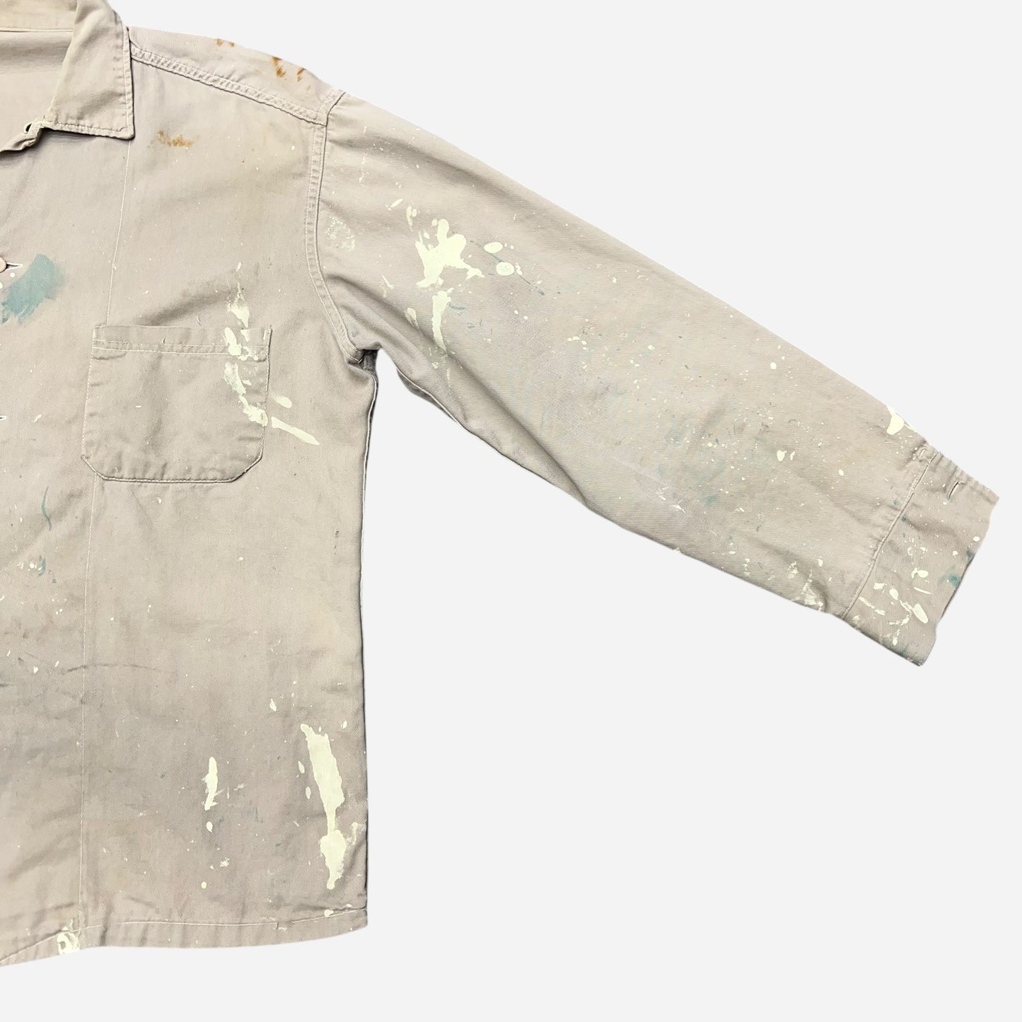 1960s Paint splatter cotton work shirt (M/L)