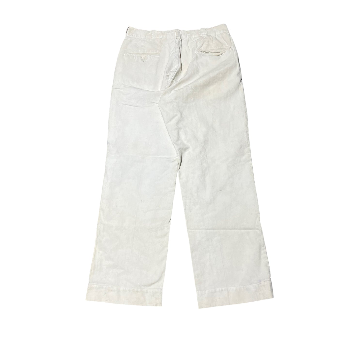 1940s White cotton sanforized button fly work pants (31w)