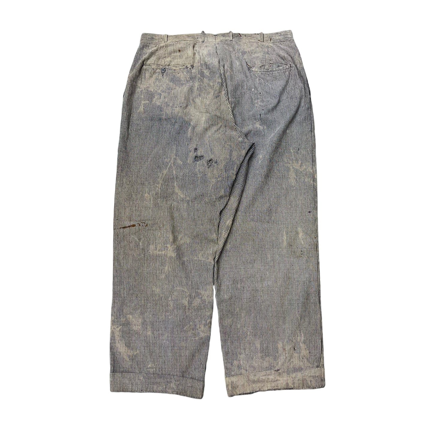 1940s Cotton salt & pepper work pants Stifel repair (36w)