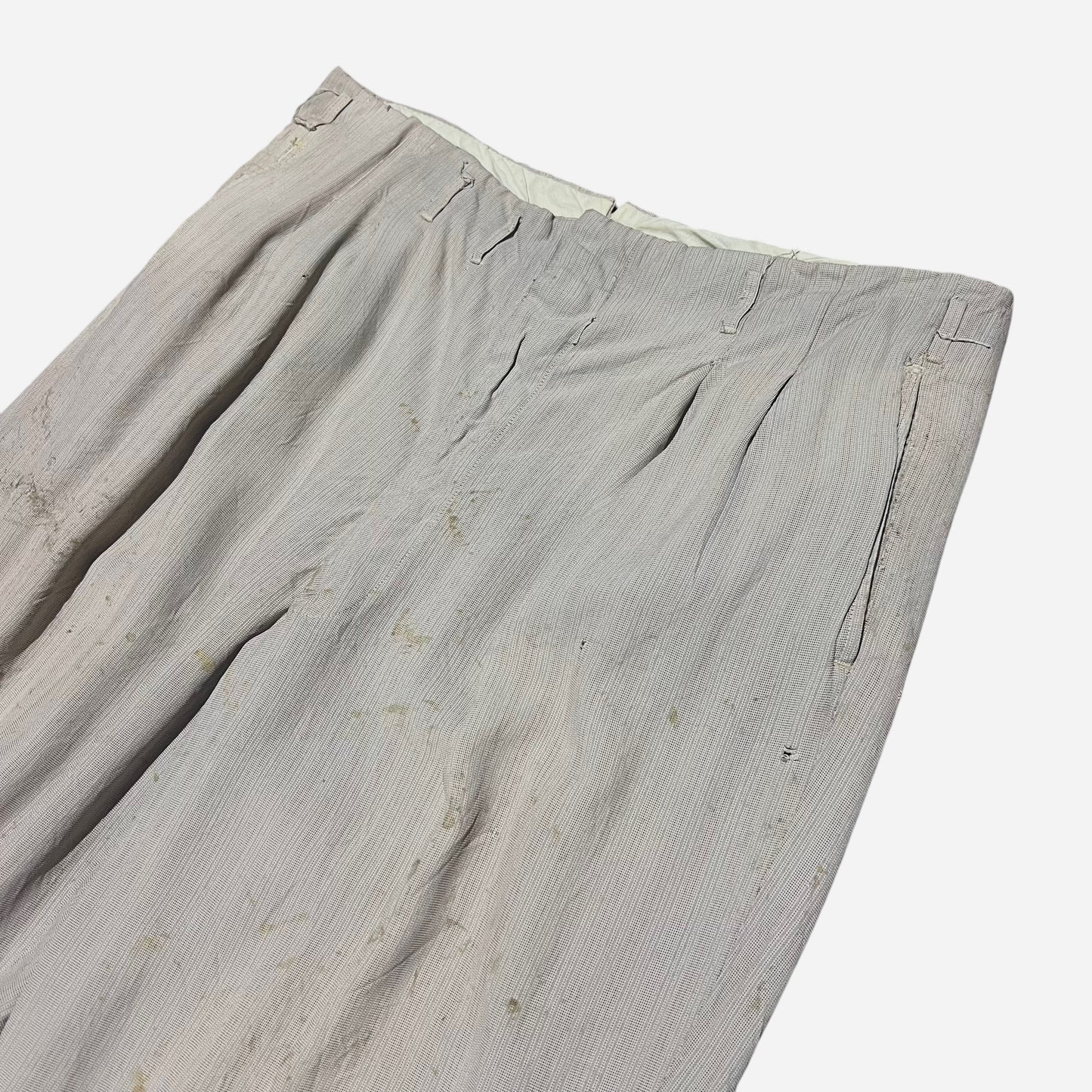 1950s Gray striped rayon pleated pants (36w)