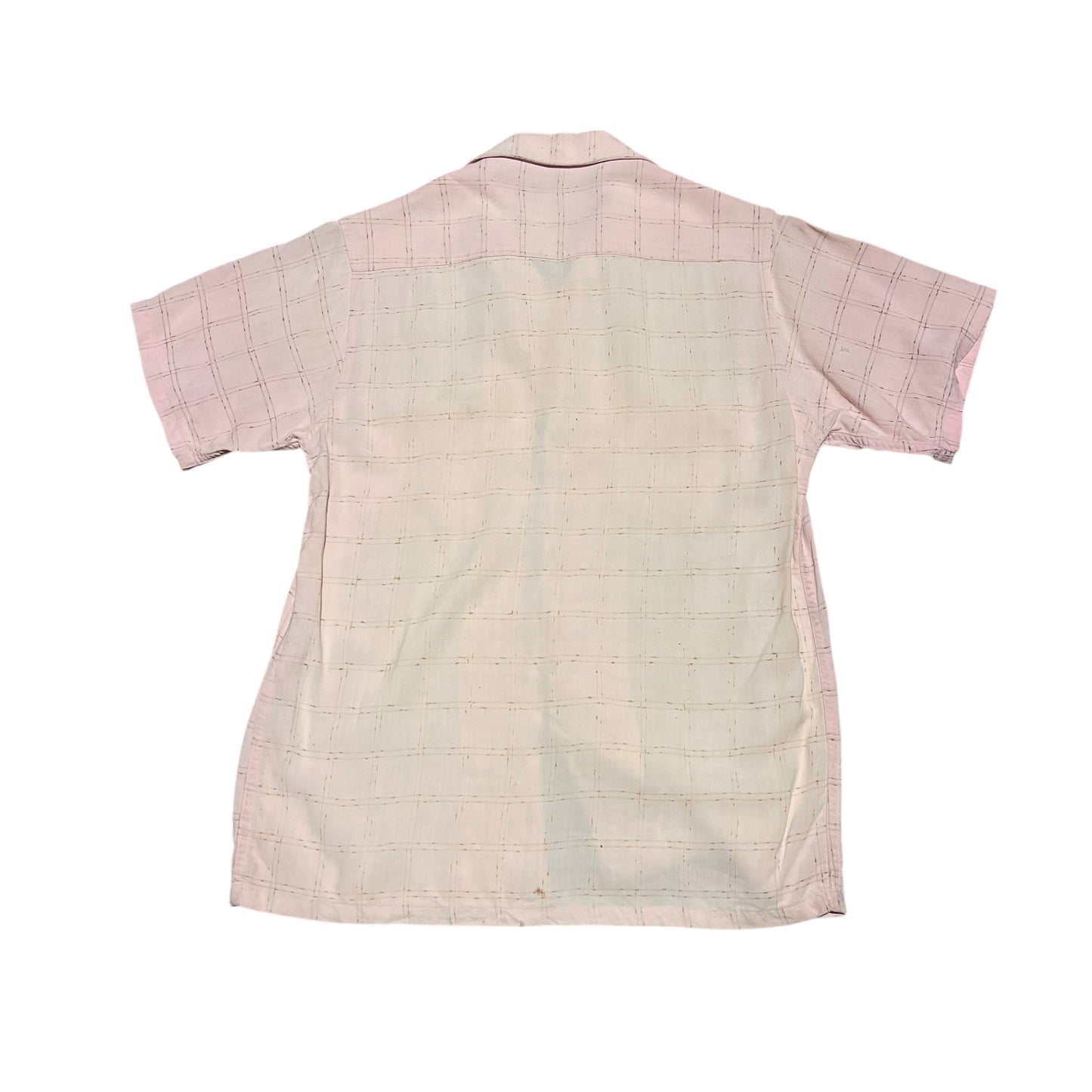 1950s Pink fleck rayon loop collar shirt (S/M)