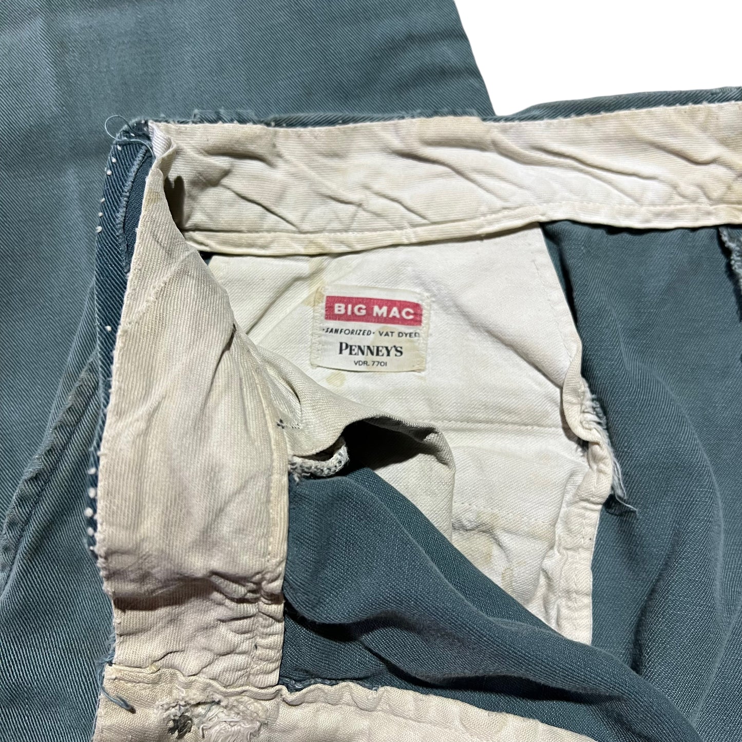 1950s Big Mac green sail cloth chino work pants (31w)