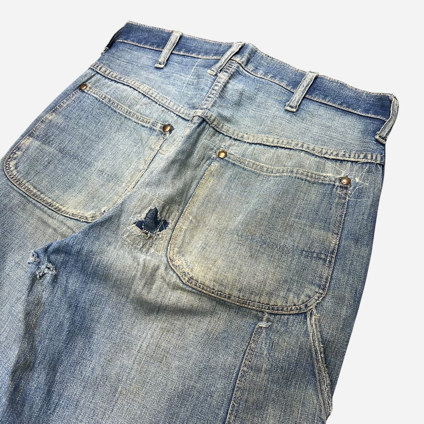 1940s Blue Bell sanforized donut button fly carpenter denim jeans (29w)