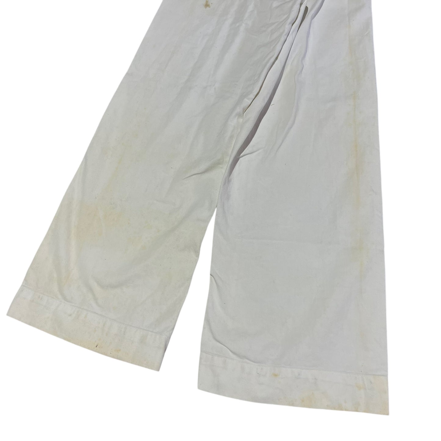 1940s WWII USN white wide leg flared pants (28w)