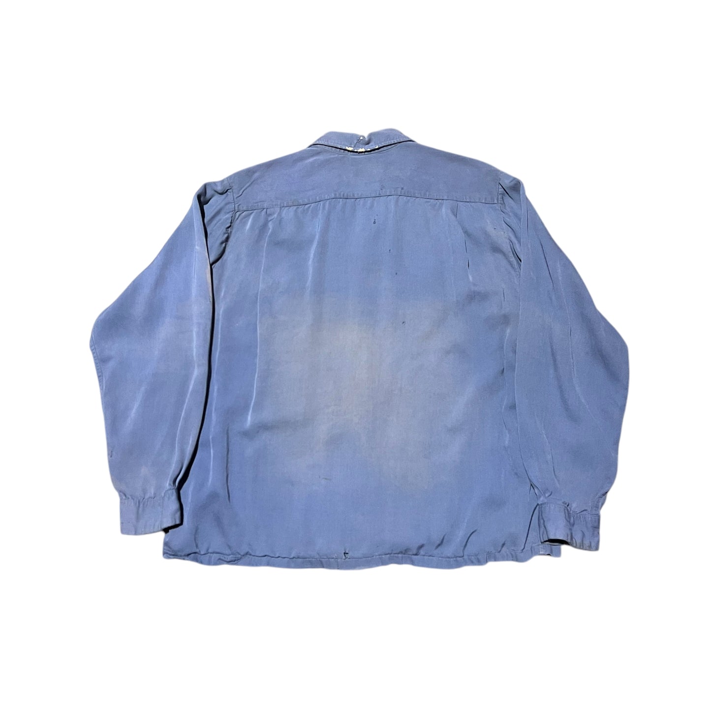 1950s Campus light blue rayon loop collar shirt (L)
