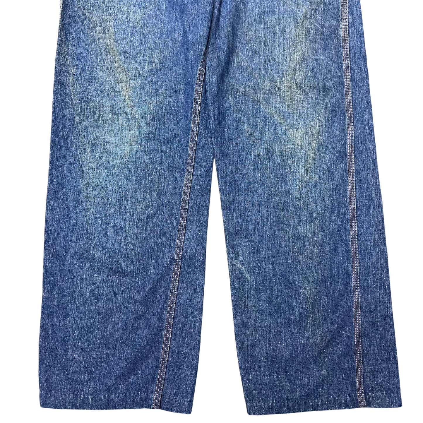 1950s Sanforized button blue denim carpenter jeans (32w)