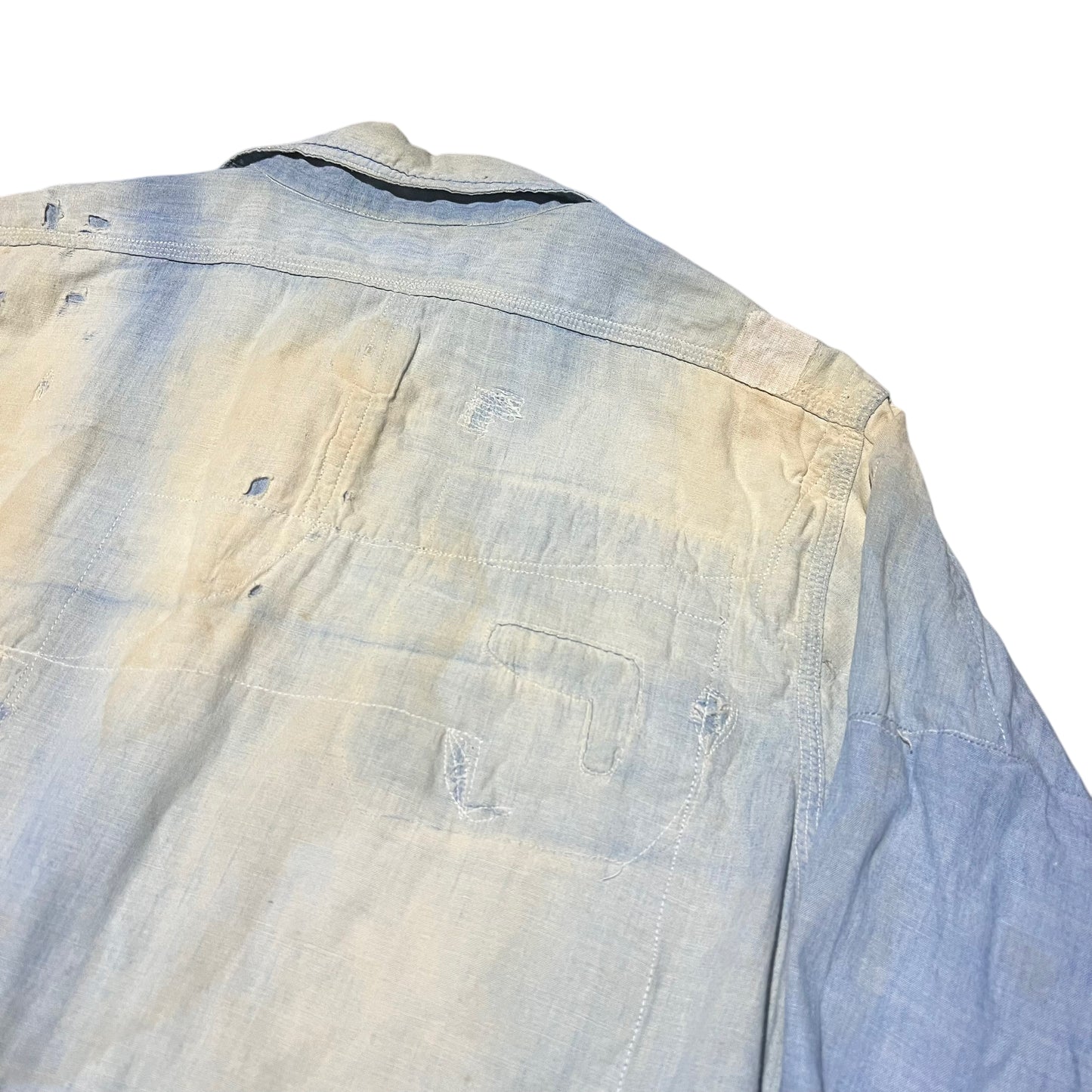 1940s 1950s Repaired Hercules chambray (M/L)