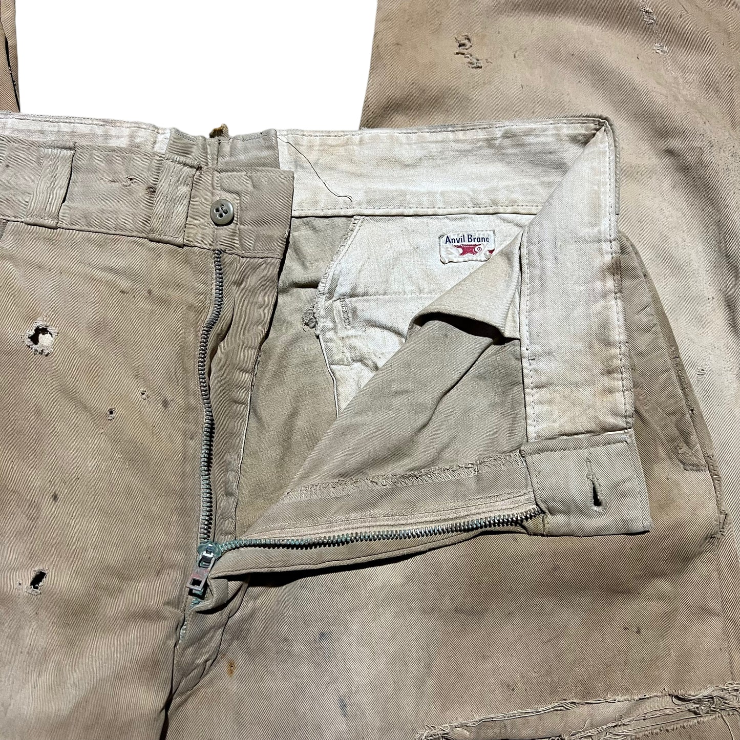1950s Anvil sail cloth khaki chino work pants (35w)