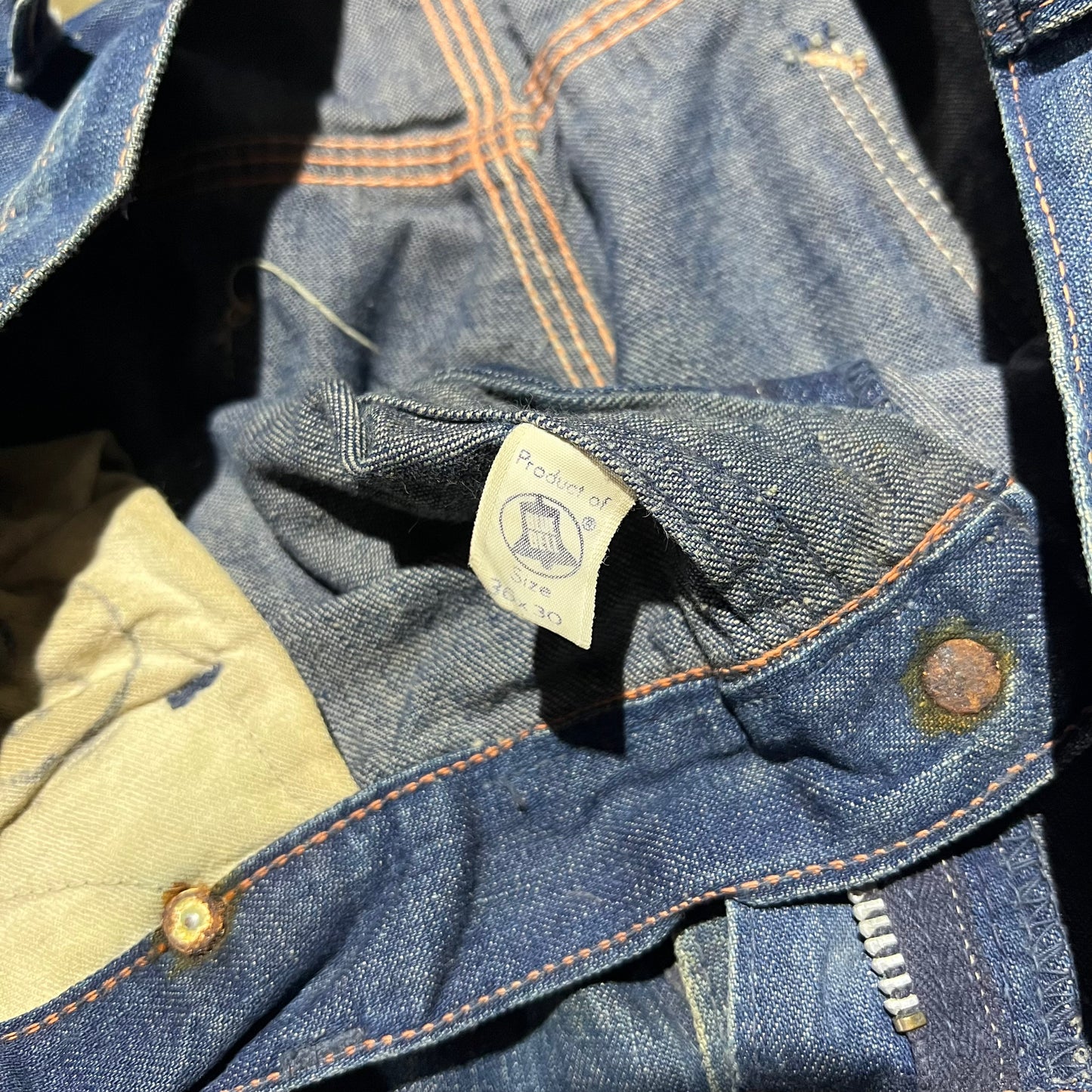 1950s Blue Bell dark wash denim jeans (34w)