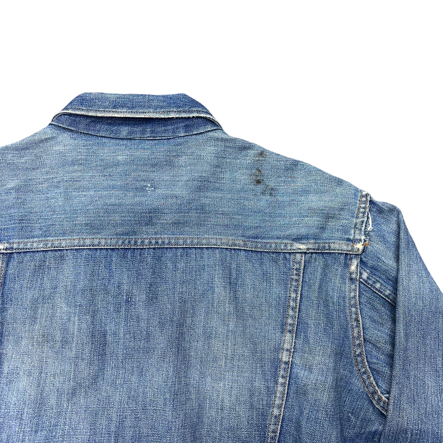 1950s Distressed denim two pocket jacket (M)