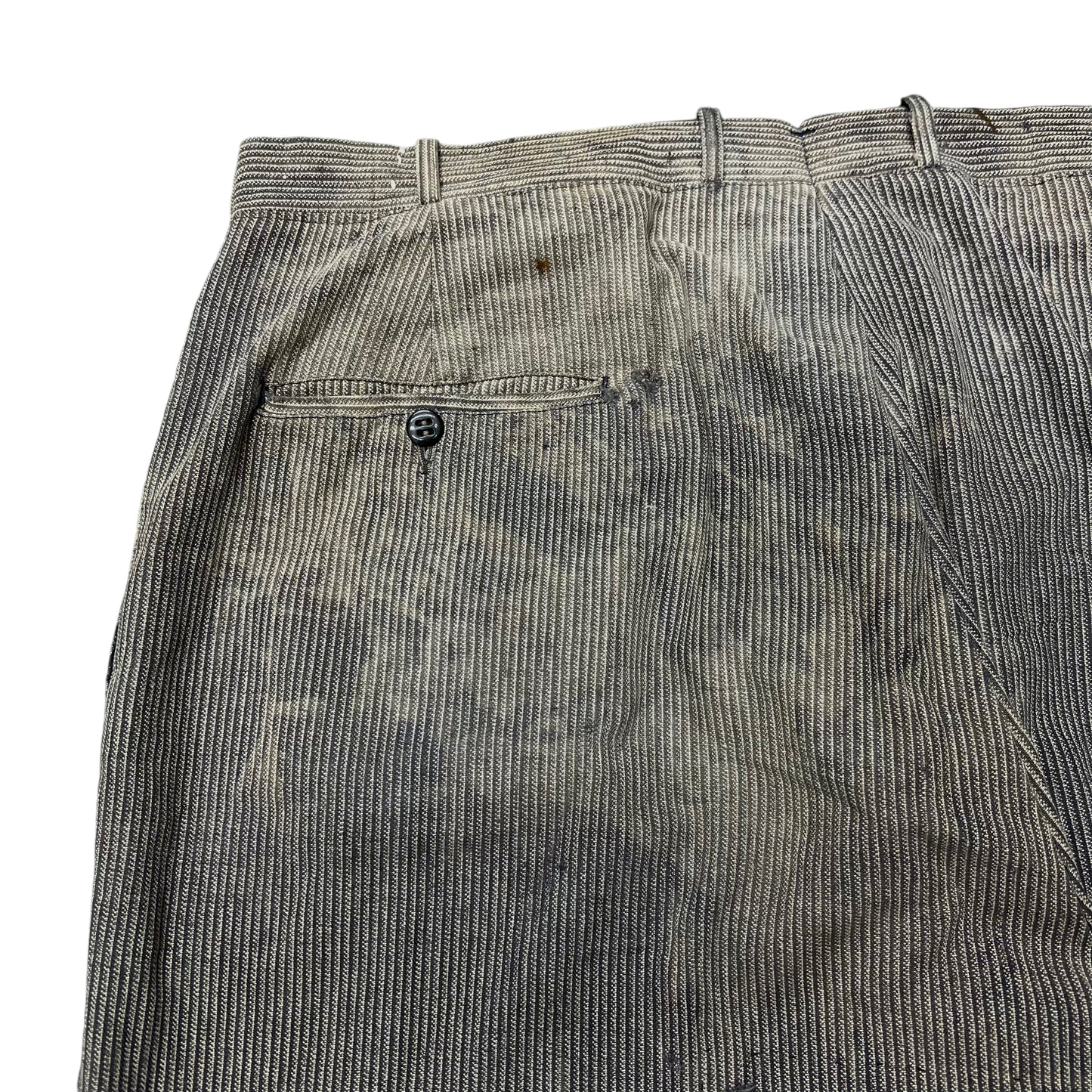 1940s Cotton salt & pepper work pants Stifel repair (36w)