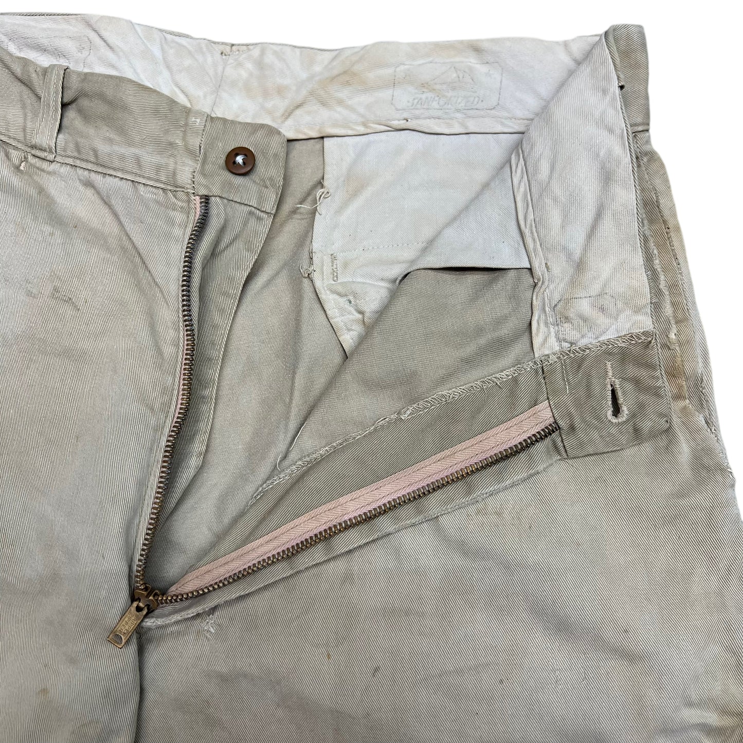 1950s Khaki sail cloth work chino pants (32w)