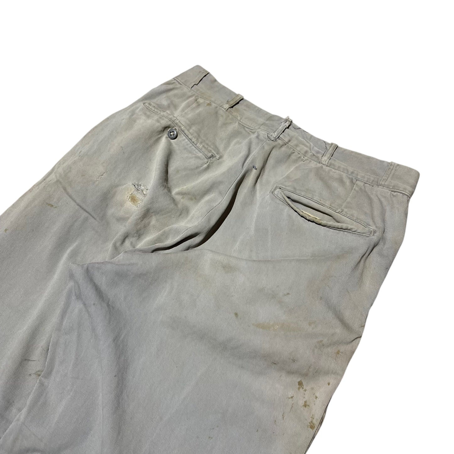 1950s Gray sail cloth chino work pants (30w)