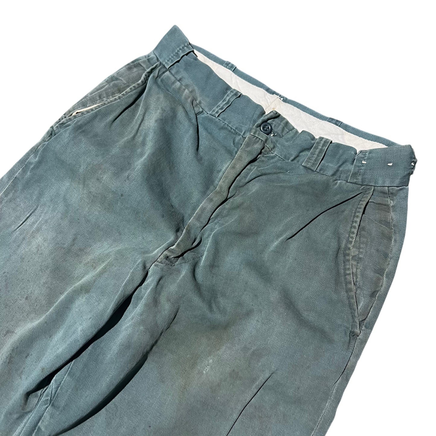 1950s Green sail cloth work chino pants (28w)