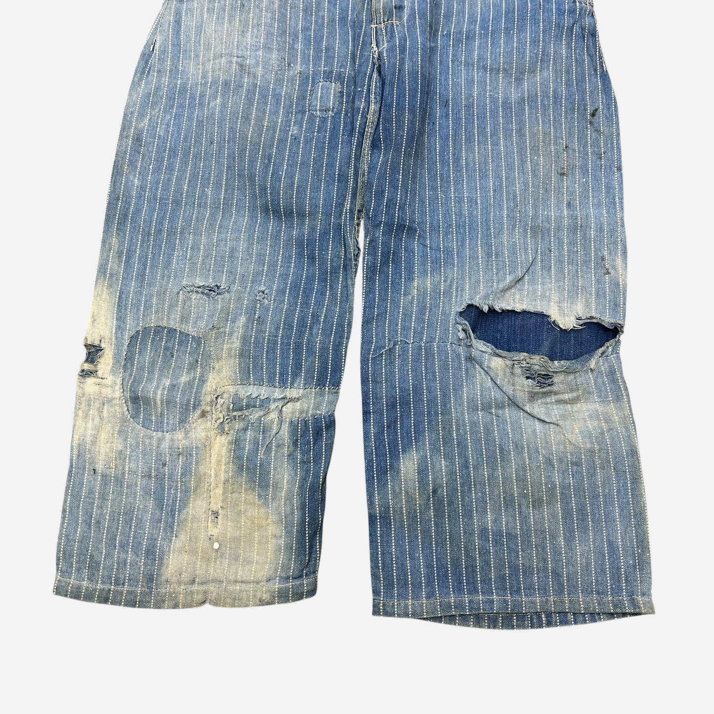 1920s Stifel Wabash Safety Block kids overalls repaired (26w)
