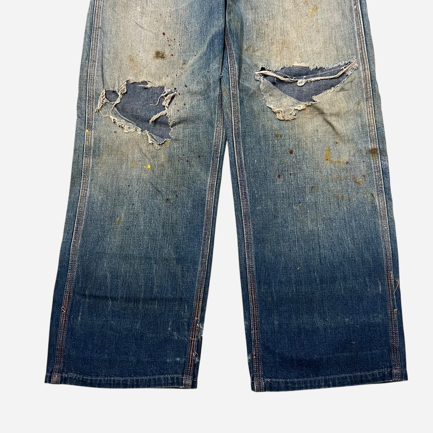 1940s Donut button fly paint splatter jeans (28w)