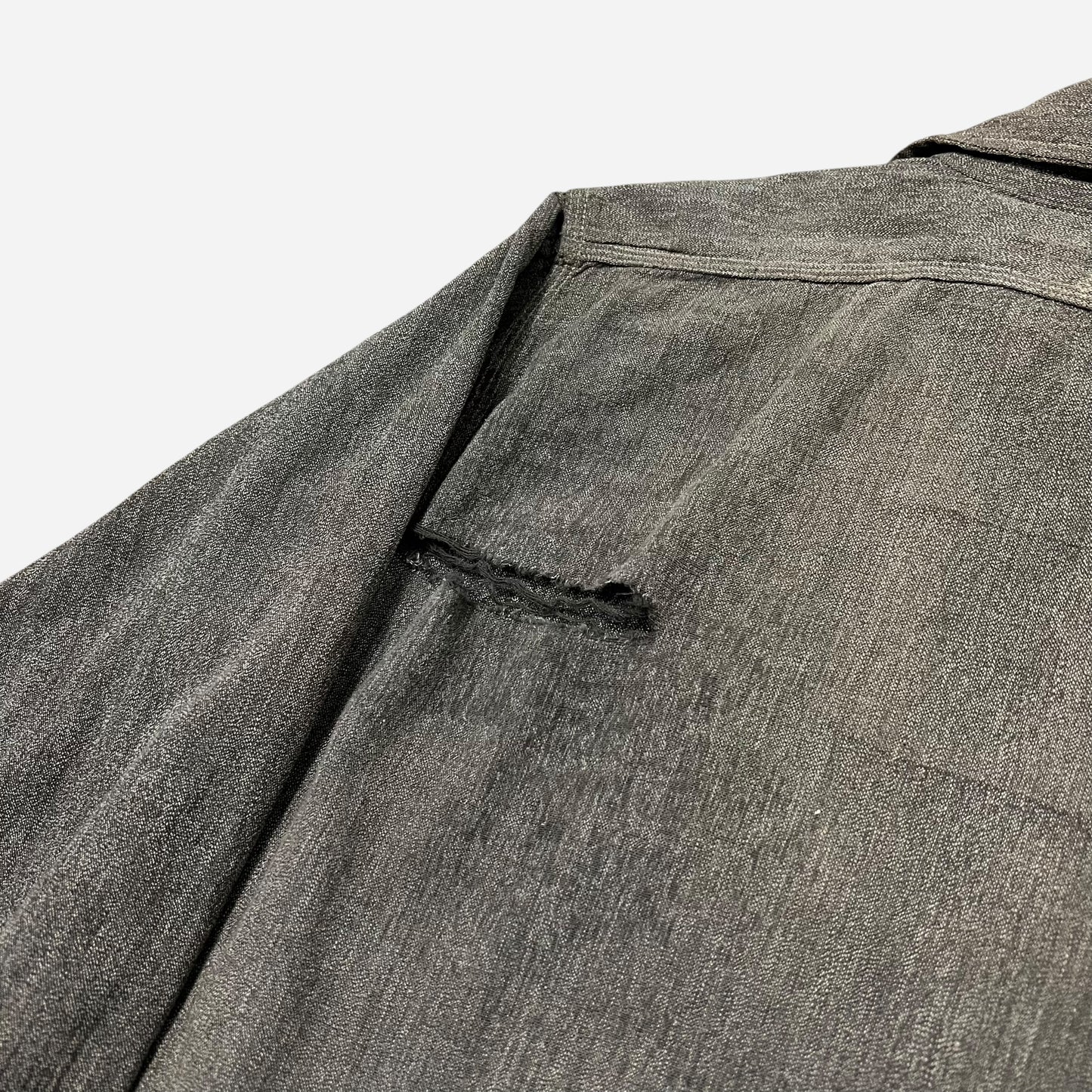 1940s Salt & pepper chambray shirt (S/M)