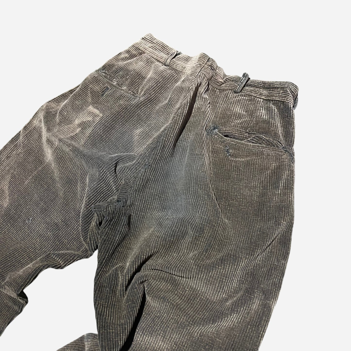 1930s Sun faded printed fleck corduroy pleated work pants (27w)