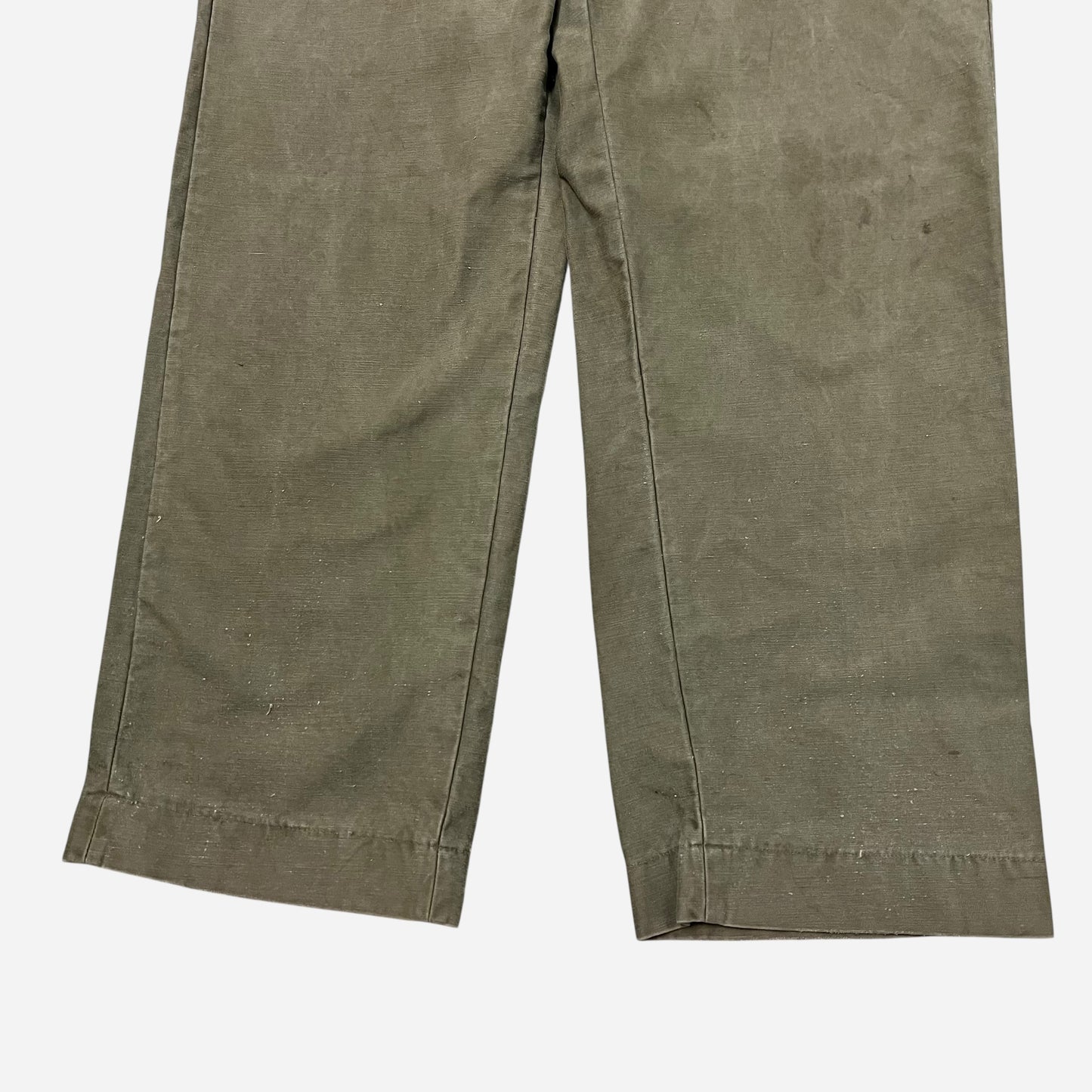 1940s Green button fly cotton work pants (32w)