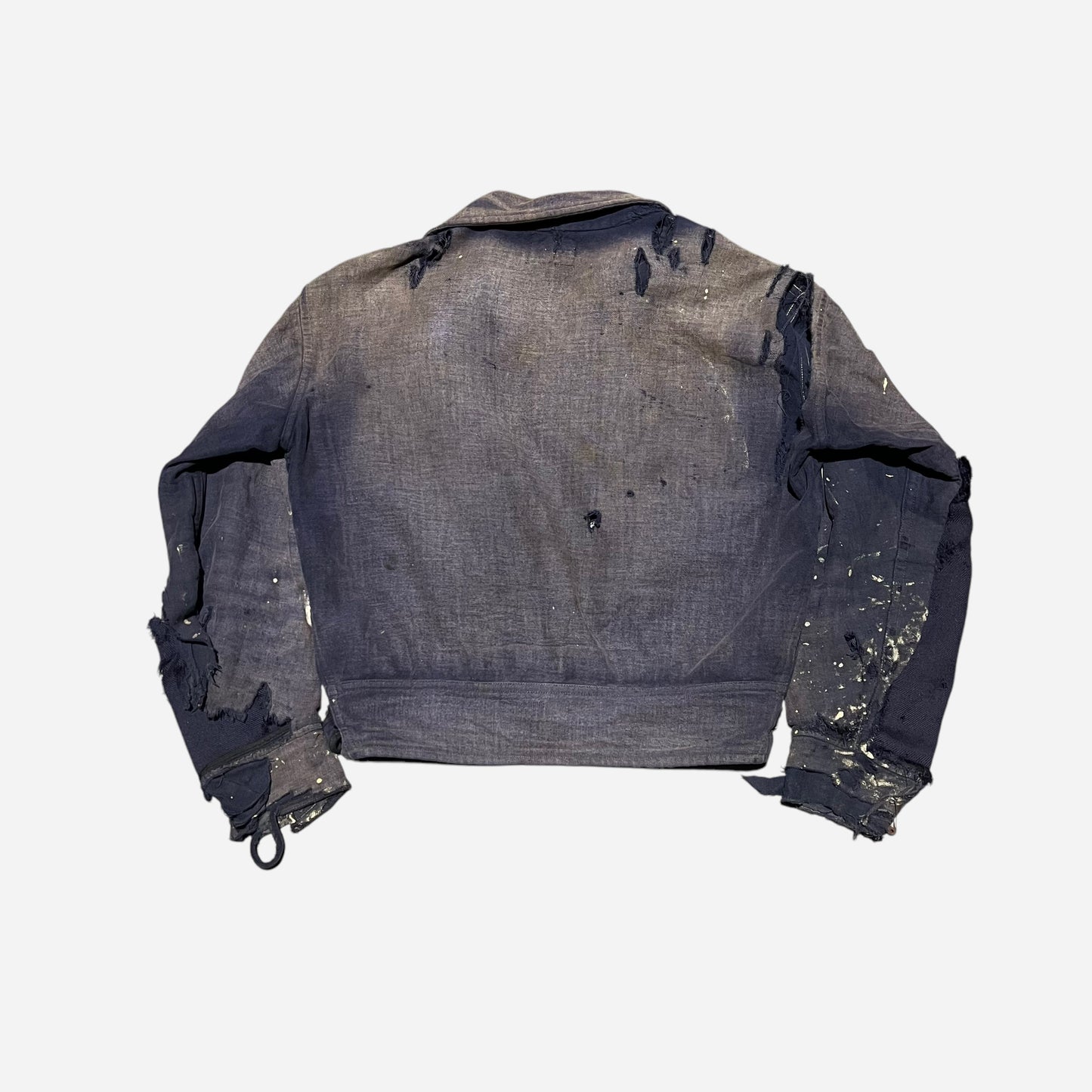 1930s Indestructo purple cotton/moleskin side clasp boxy work jacket (M)
