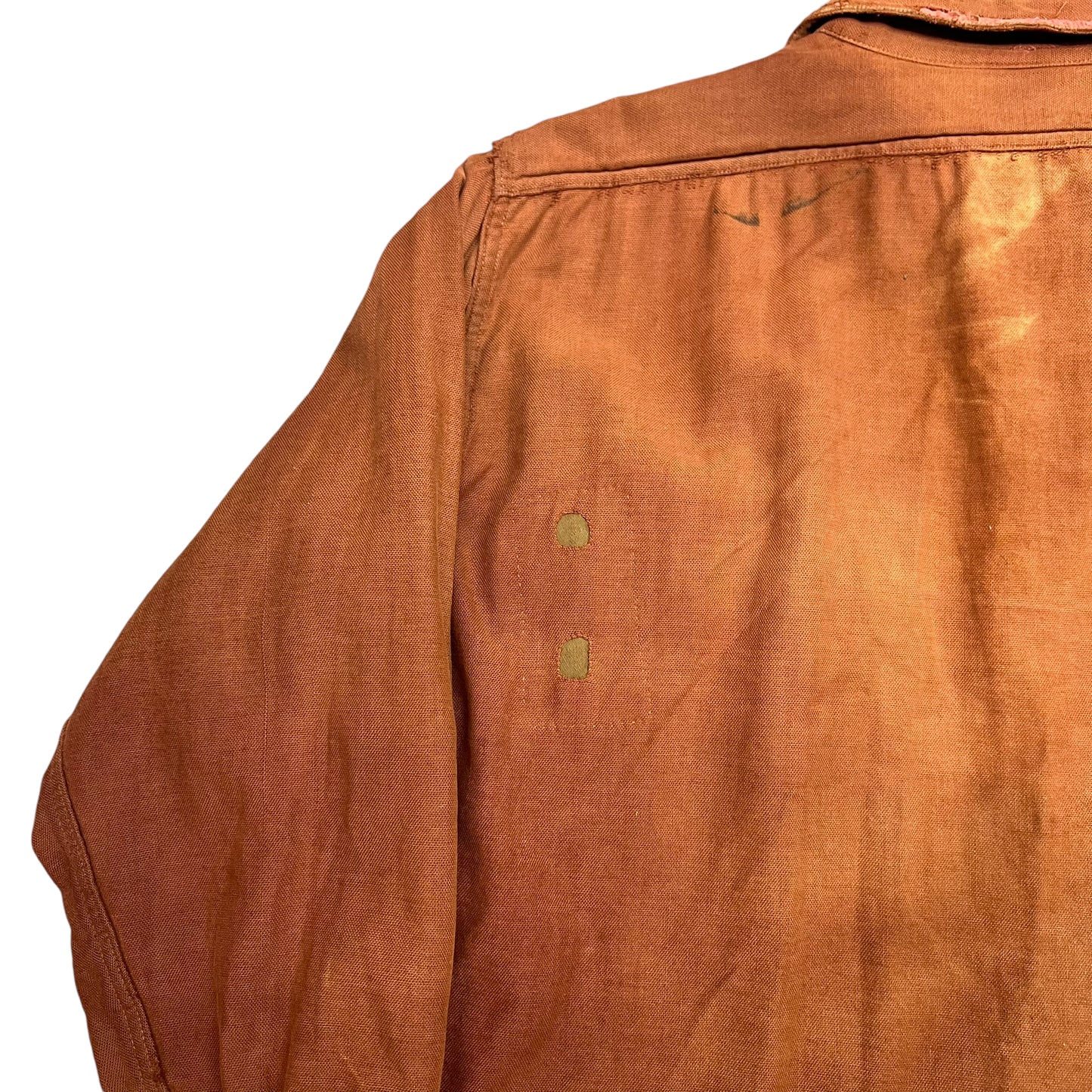 1930s J.C. Penney orange suede moleskin work shirt flannel (XL)
