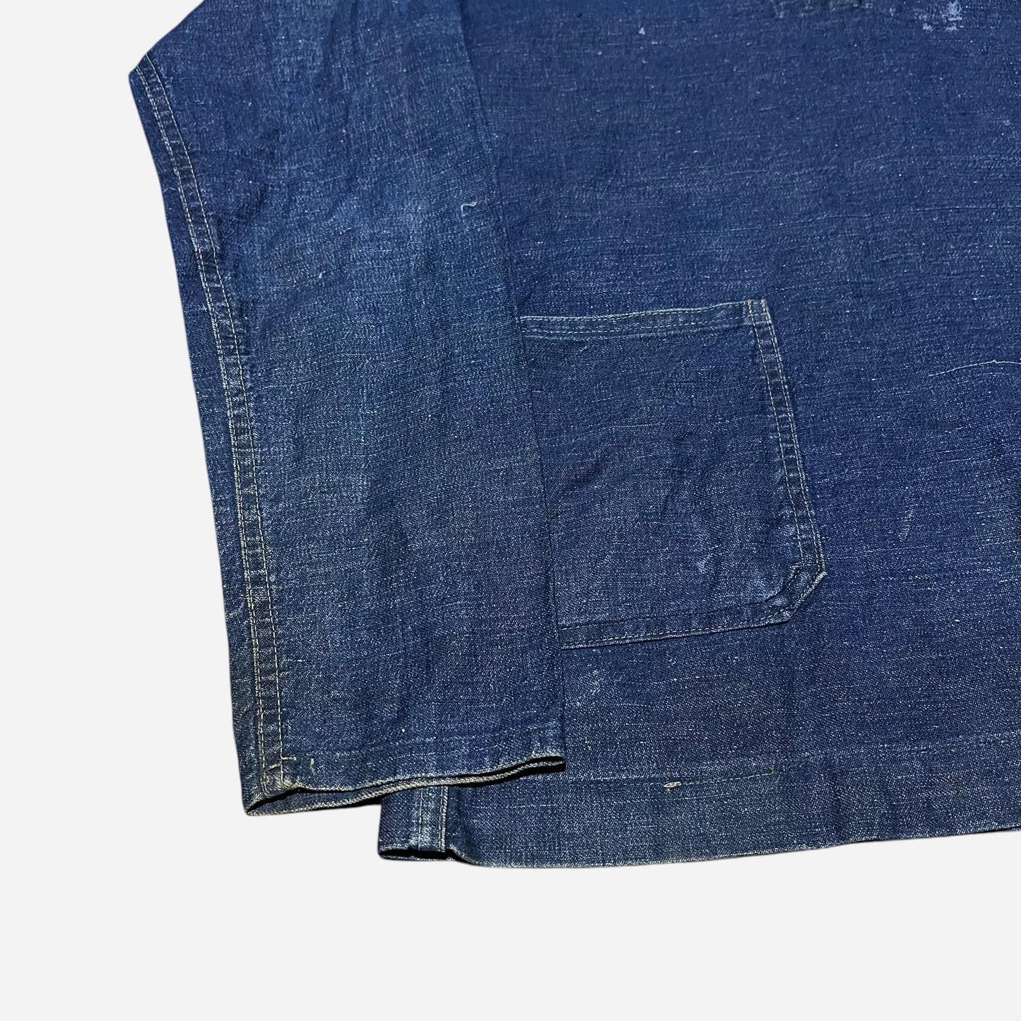 1910s WW1 Model USN denim selvedge shawl collar pull over shirt (S)