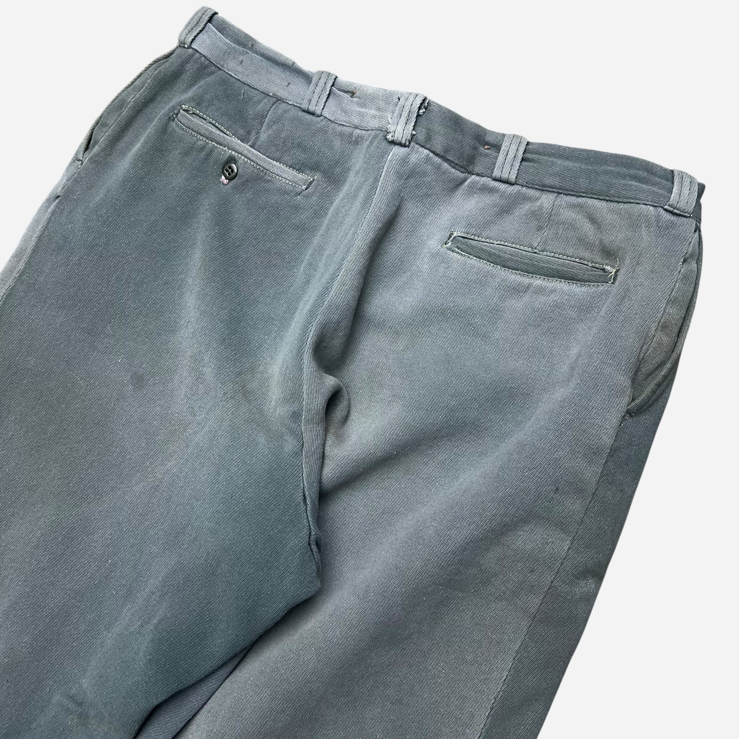 1950s Sail cloth green two fabric whipcord work pants (35w)