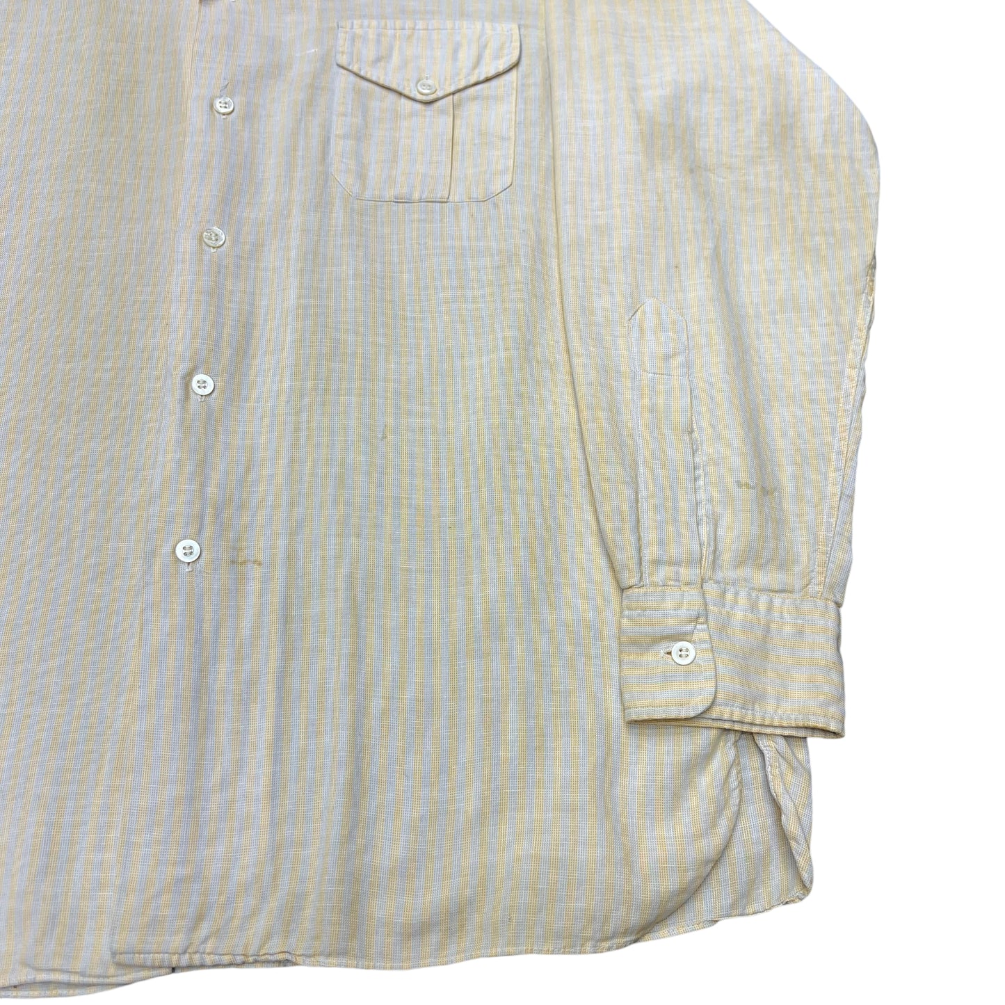1940s Yellow striped button down collared shirt (M)