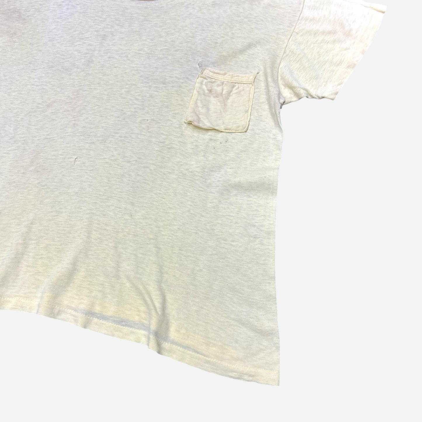 1940s Off white cotton one pocket t shirt (L)