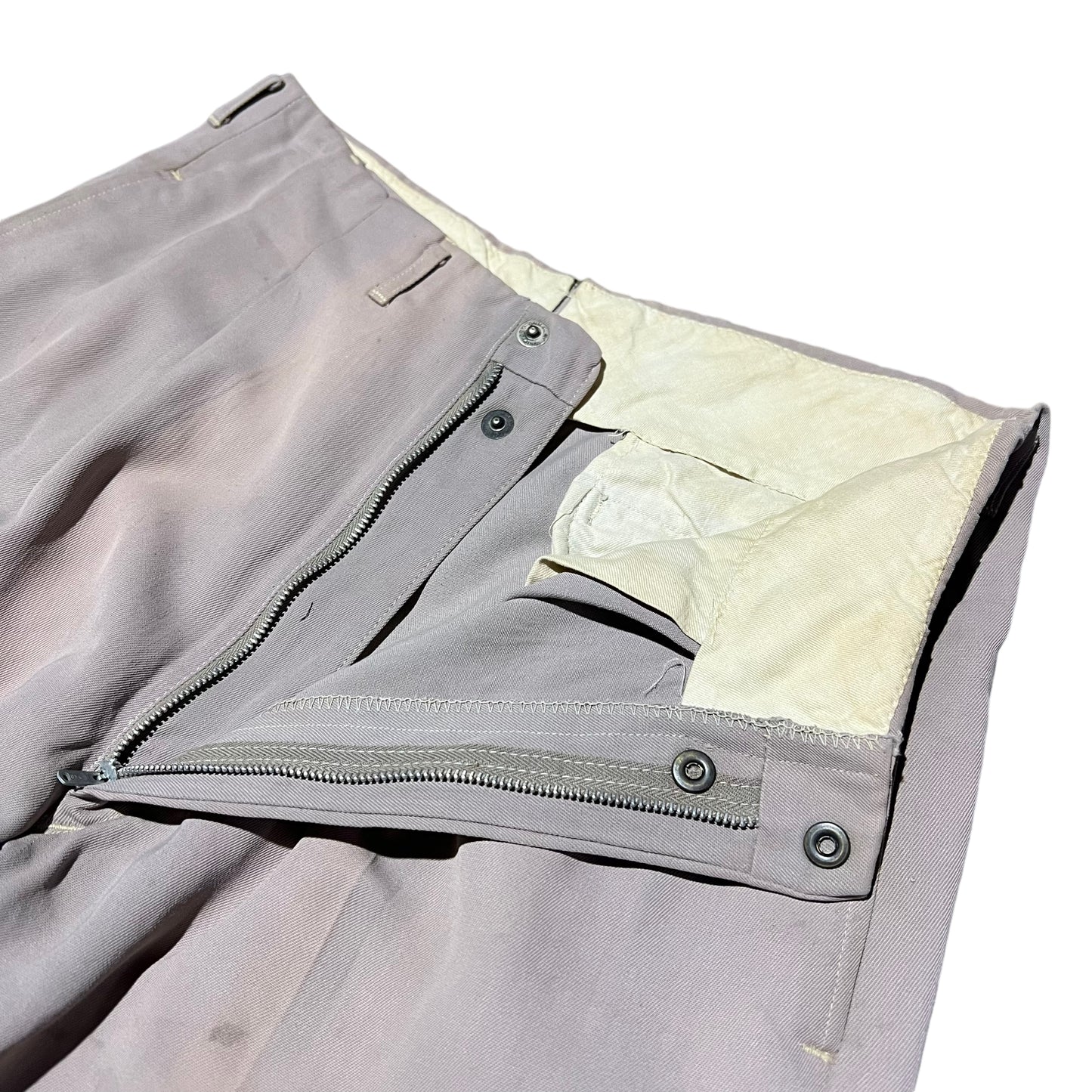 1940s Pleated pink/purple rayon pants (30w)
