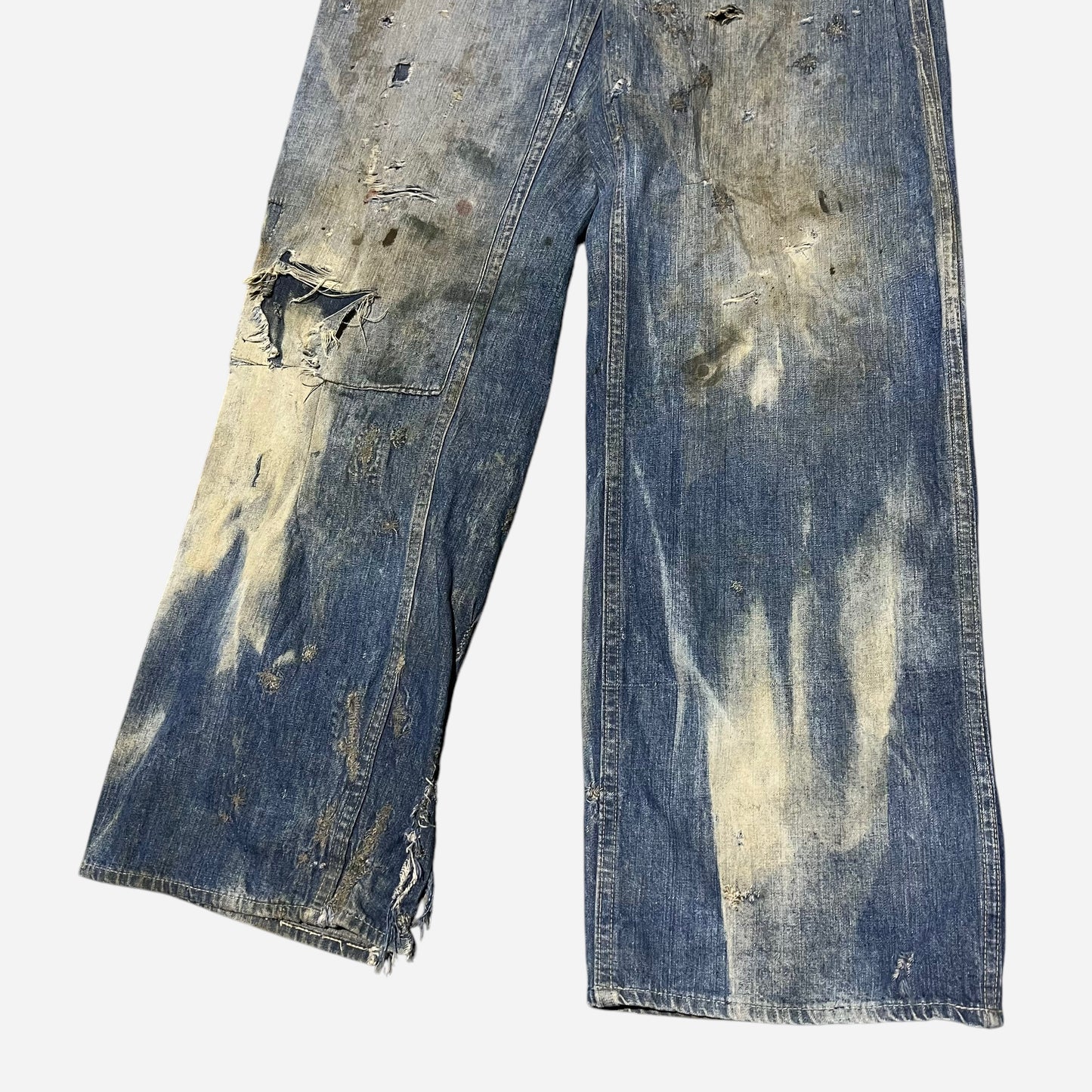 1930s Donut button fly sun faded denim jeans (31w)