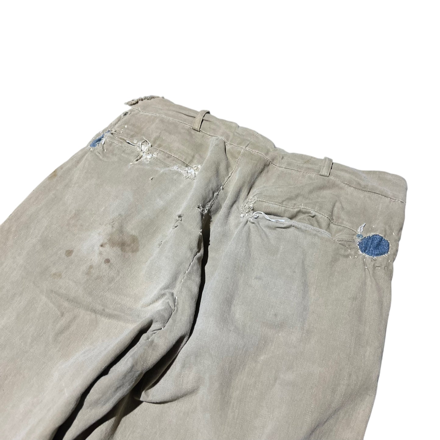 1940s Khaki button fly chino work pants (28w)