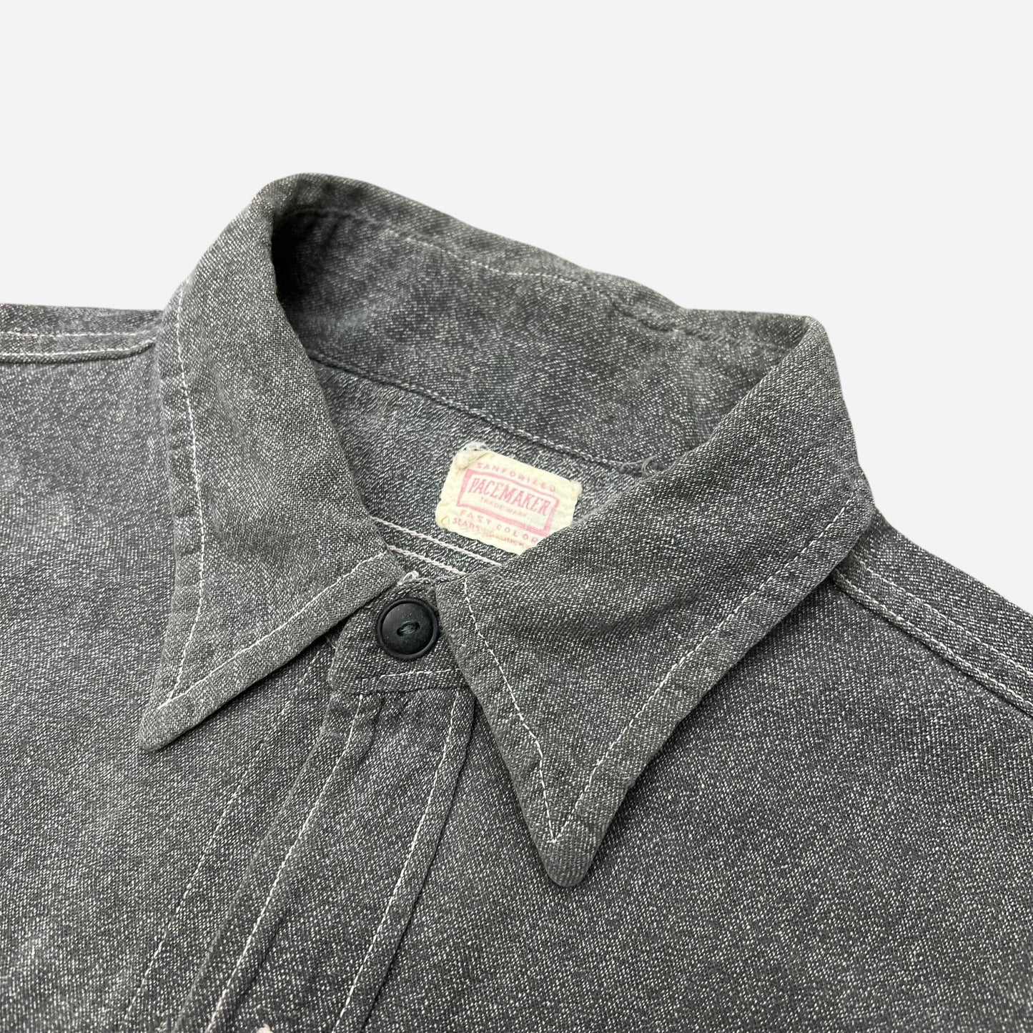 1950s Salt & pepper chambray work shirt (L/XL)