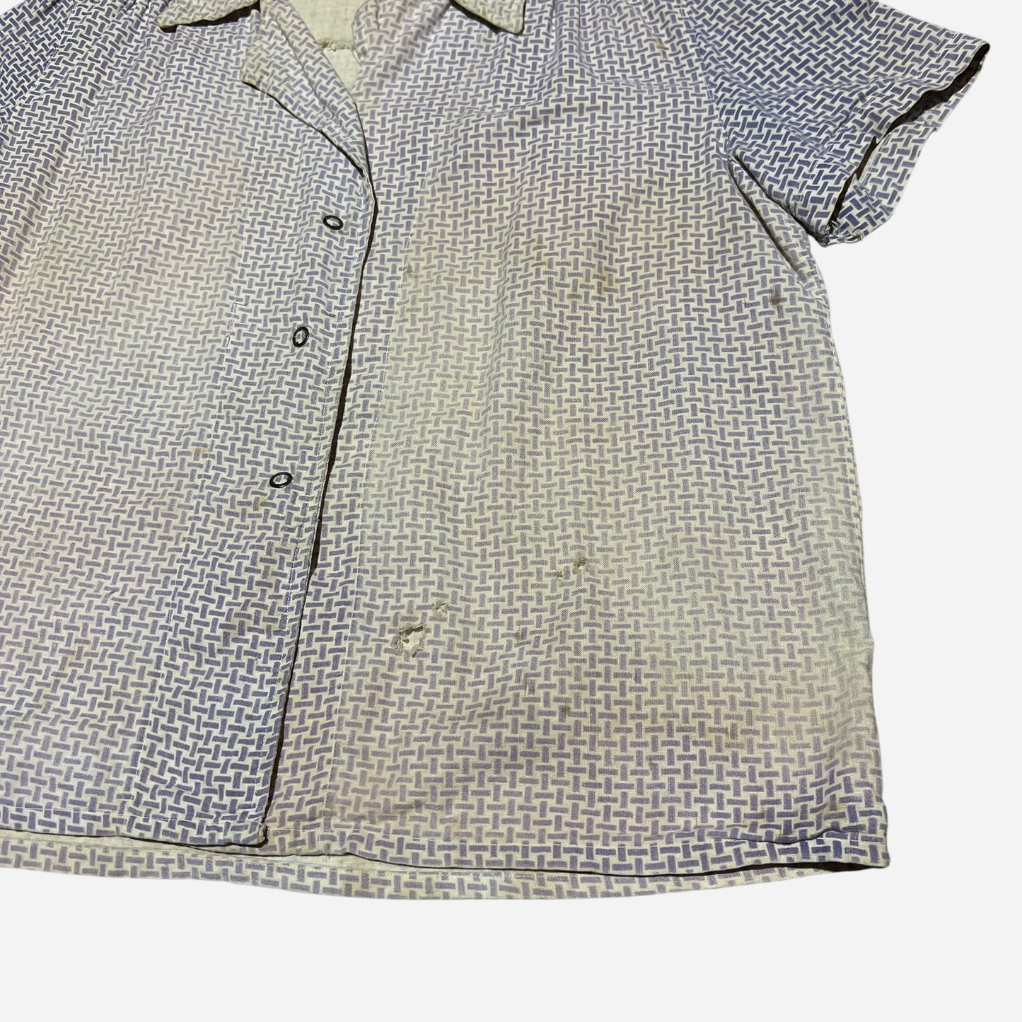 1930s Women’s purple pattern cotton work shirt (M)