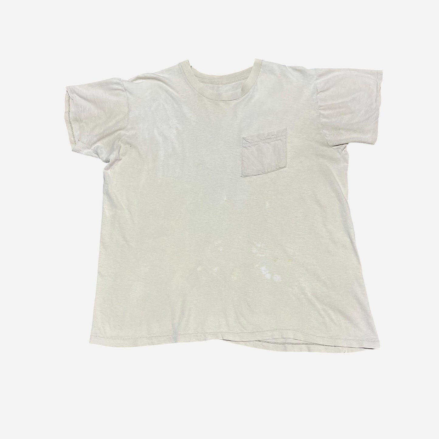 1970s White cotton pocket t shirt (M)