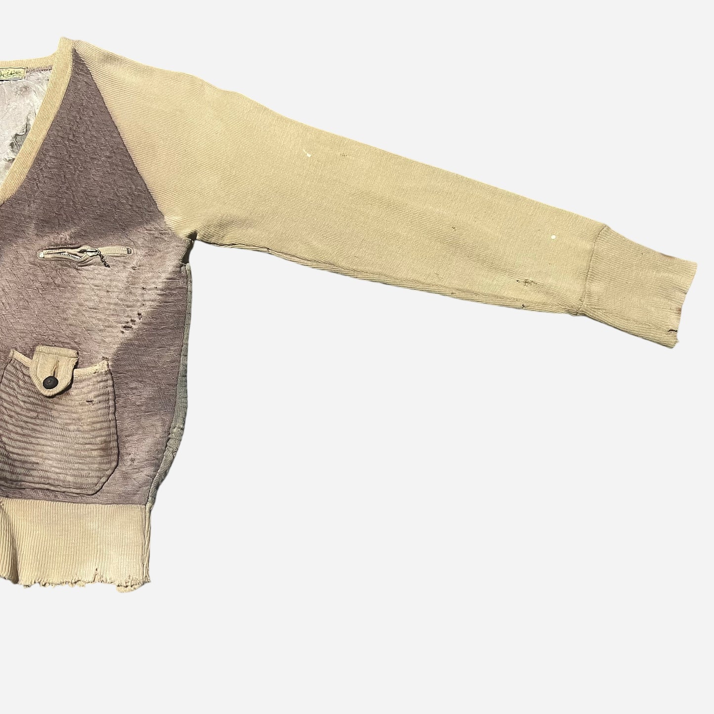 1930s Sun faded cotton zip up cardigan (S/M)