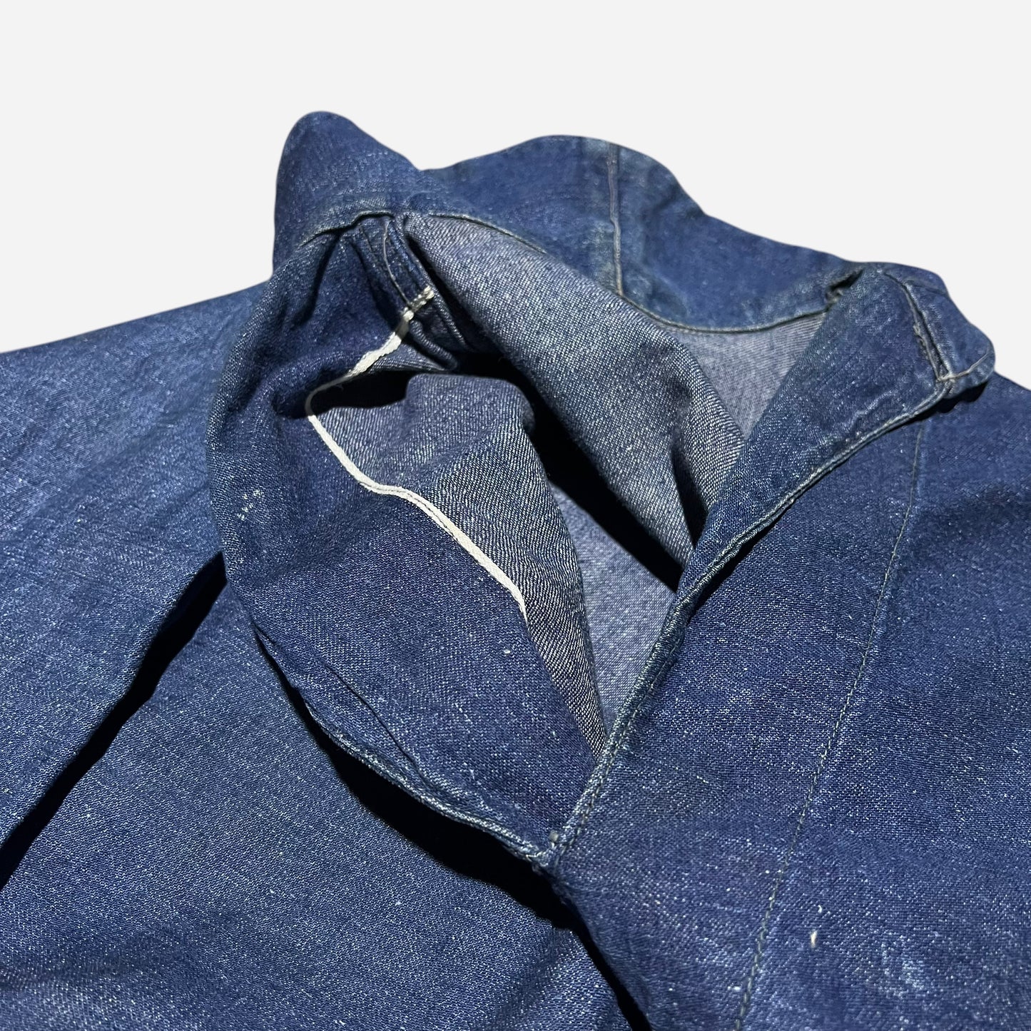 1910s WW1 Model USN denim selvedge shawl collar pull over shirt (S)