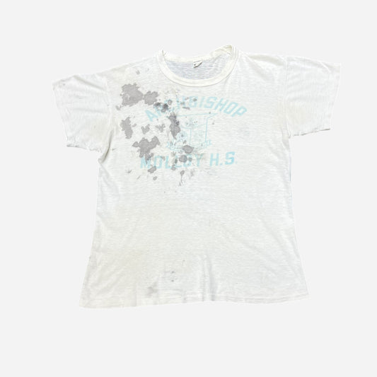 1950s Russell high school white t shirt (M)
