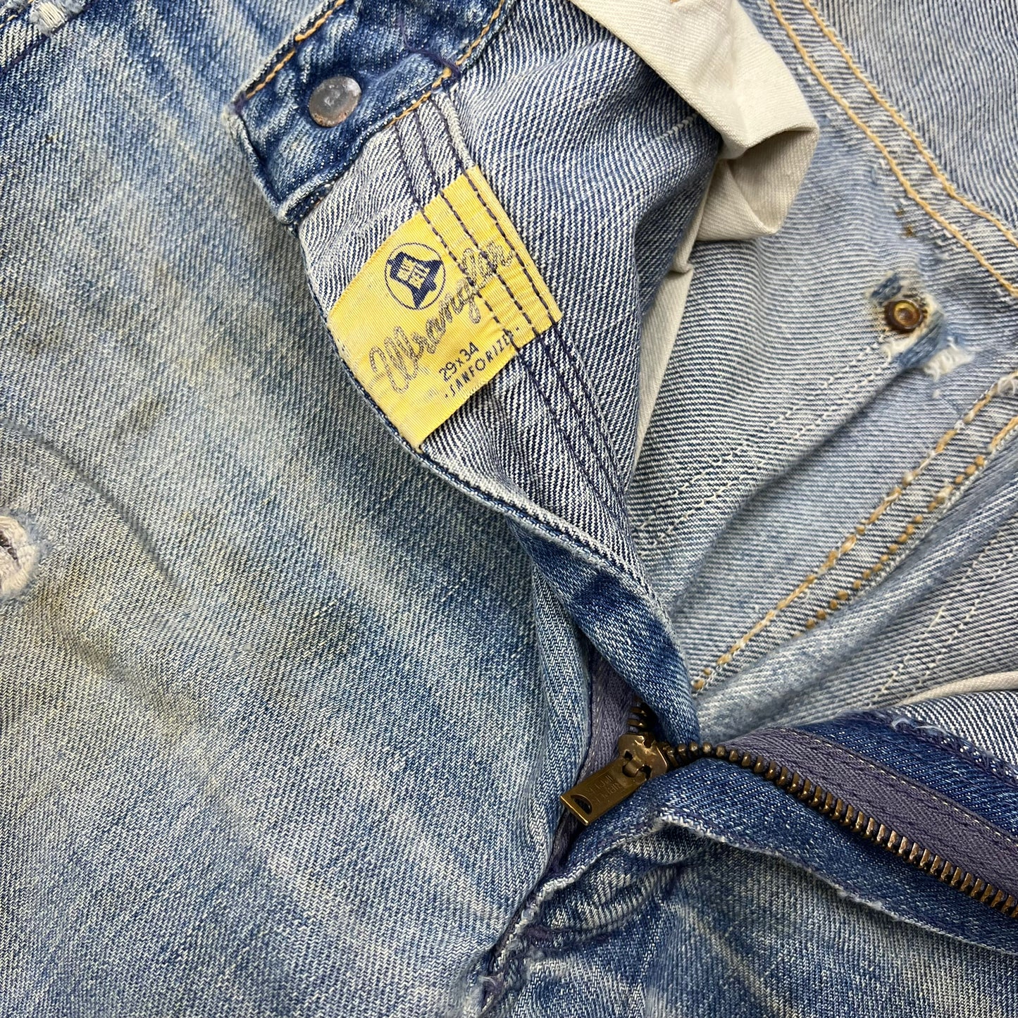1950s Wrangler Blue Bell distressed cowboy denim jeans (30w)
