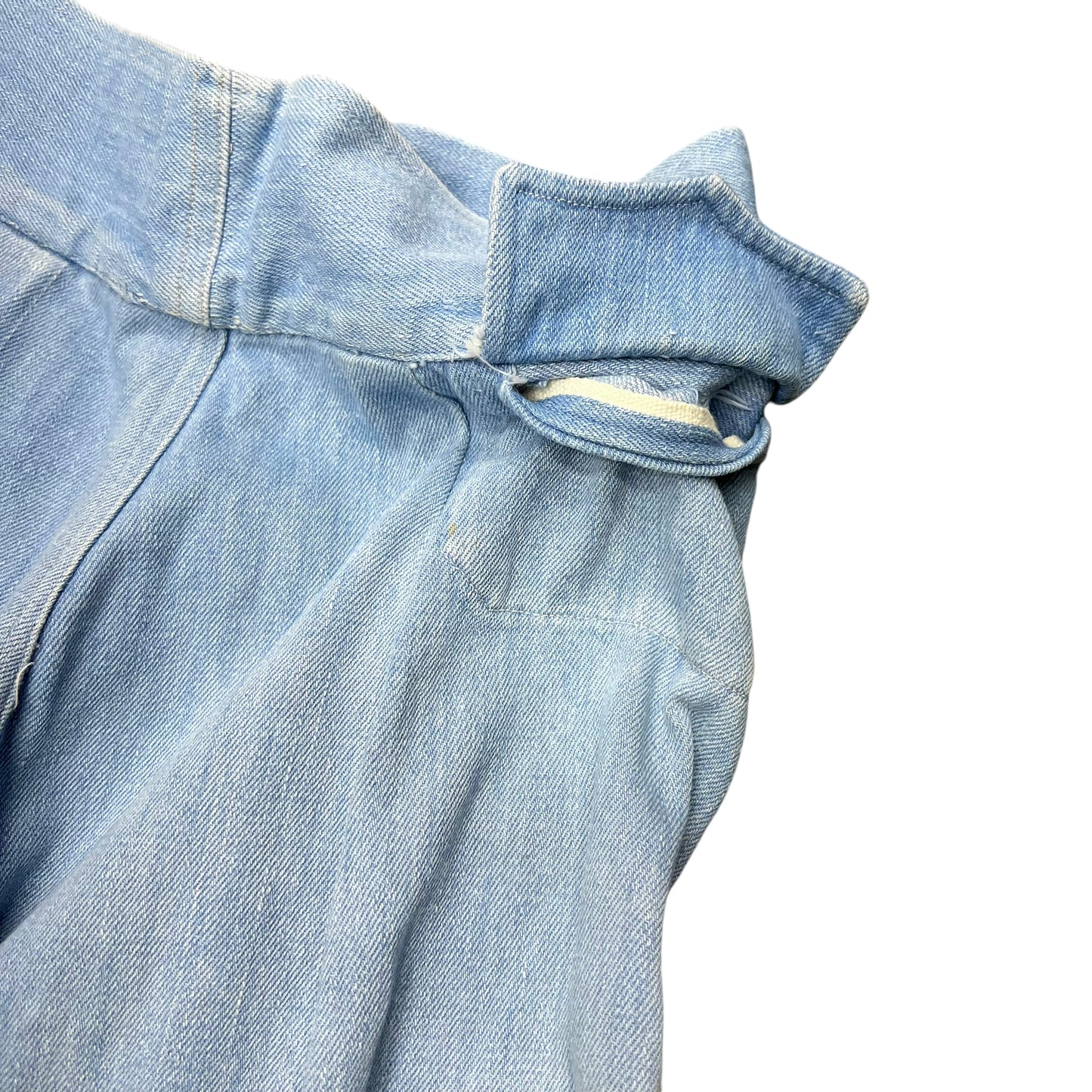 1940s 1950s Women’s Light blue selvedge denim flared sailor jeans (24w)