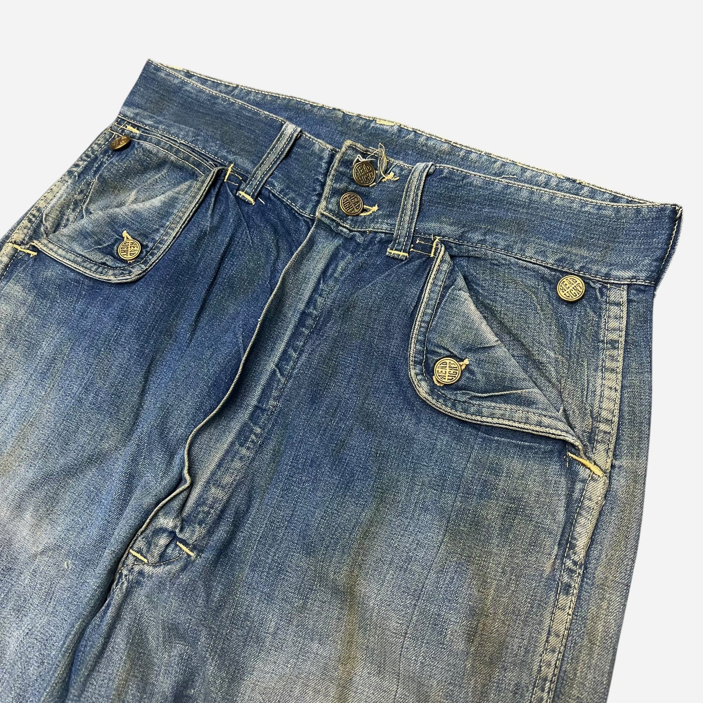 1940s Headlight mule flap denim jeans (30w)