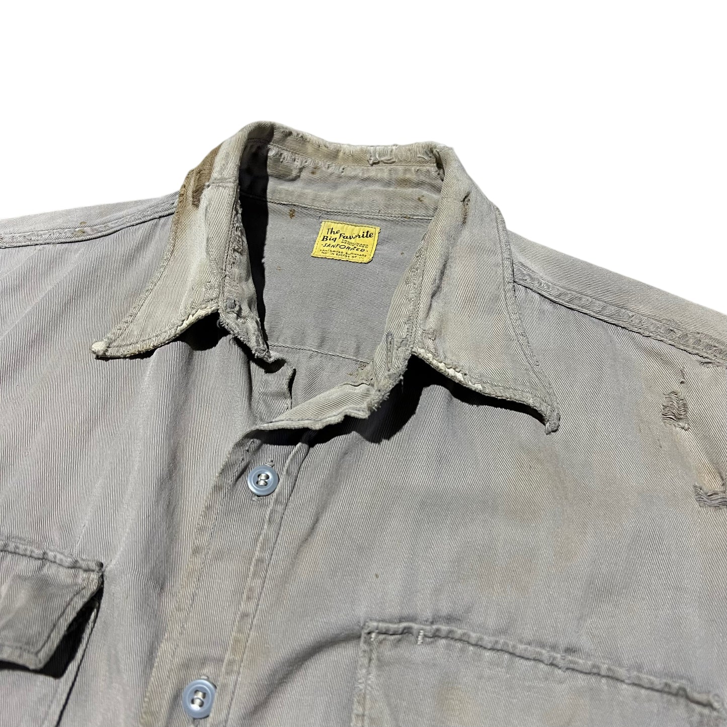 1950s The Big Favorite grey cotton work shirt (M)